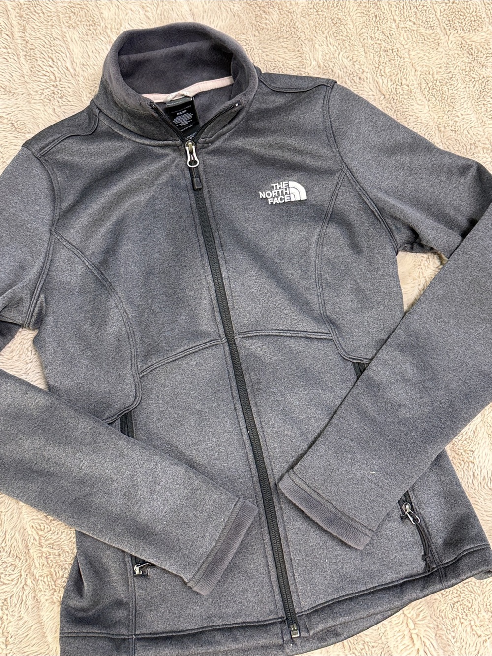 North Face Slim Fit Fleece Lined Zip Up Jacket
